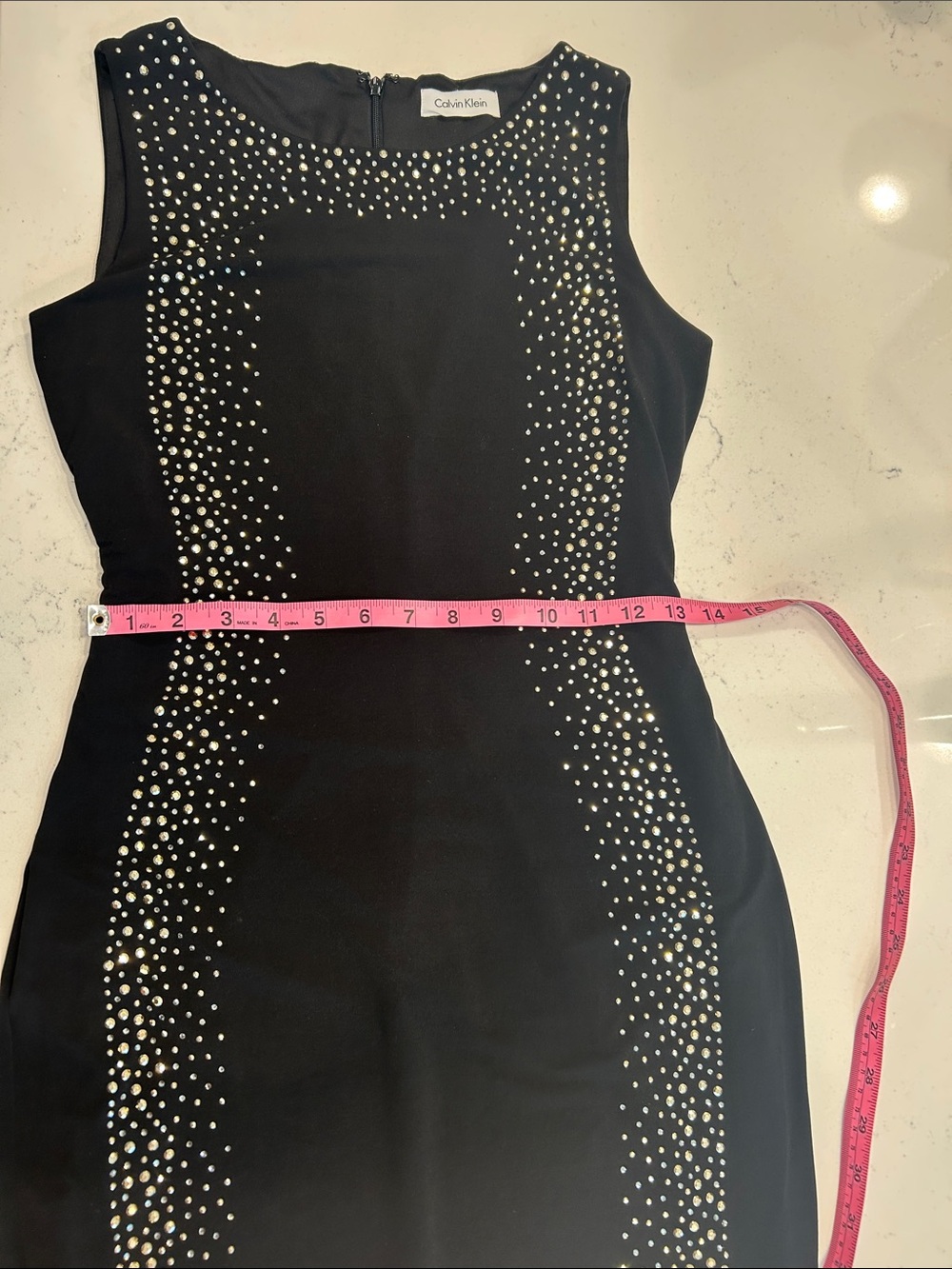 Calvin Klein Black Sleeveless Studded Sheath Dress Size Small - Picture 16 of 16